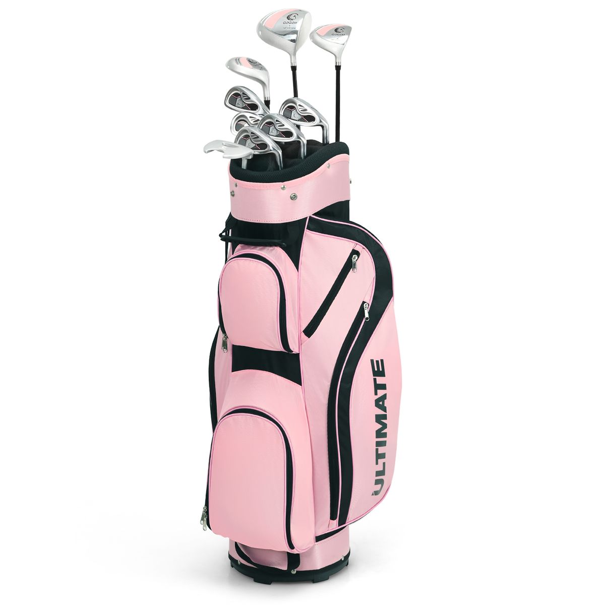 Ladies' Complete Golf Club Set with Driver and Stand Bag (10-Piece) - Golf Clubs Set - Pink