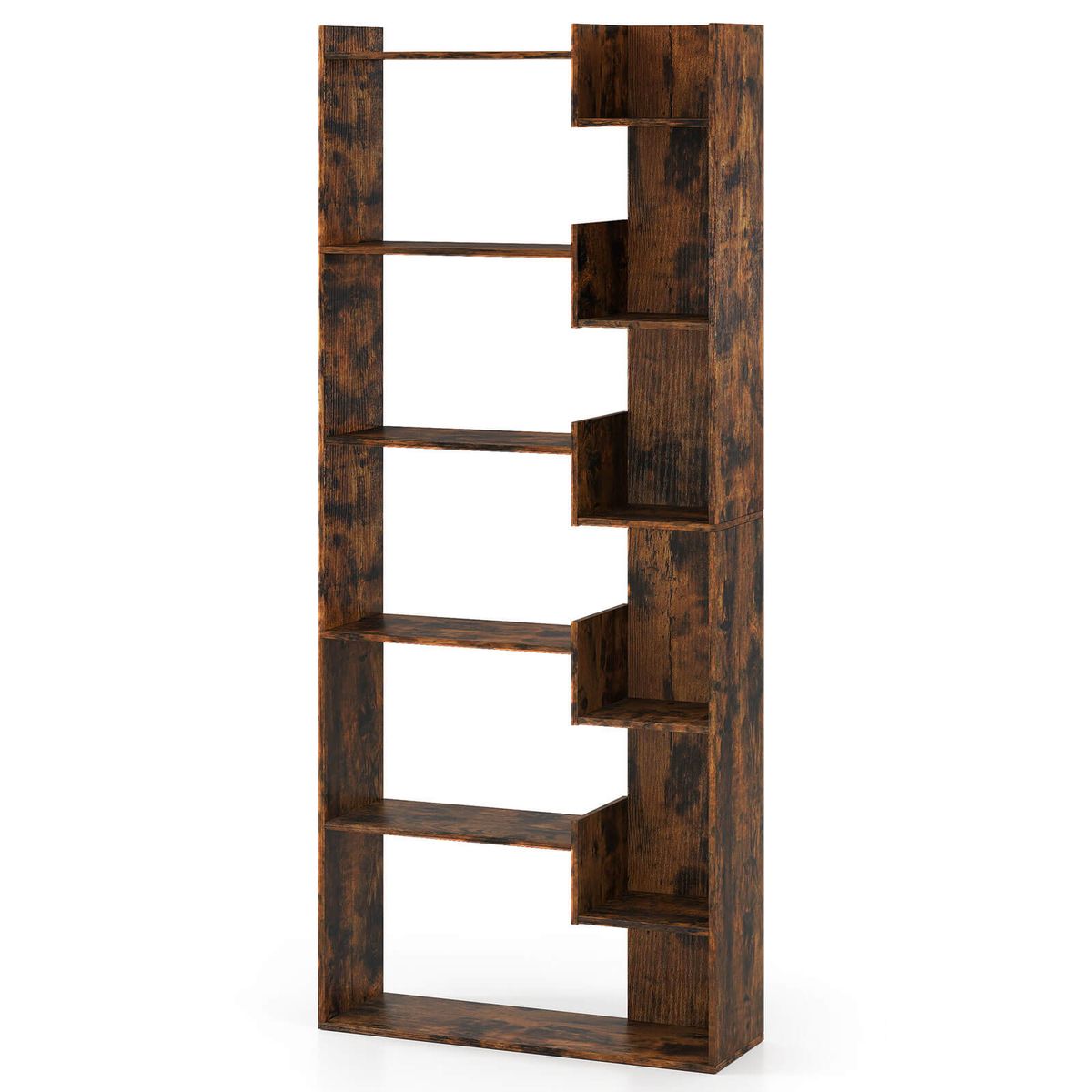 6-Tier Bookshelf with 11 Open Shelves - Bookshelf Brown-1