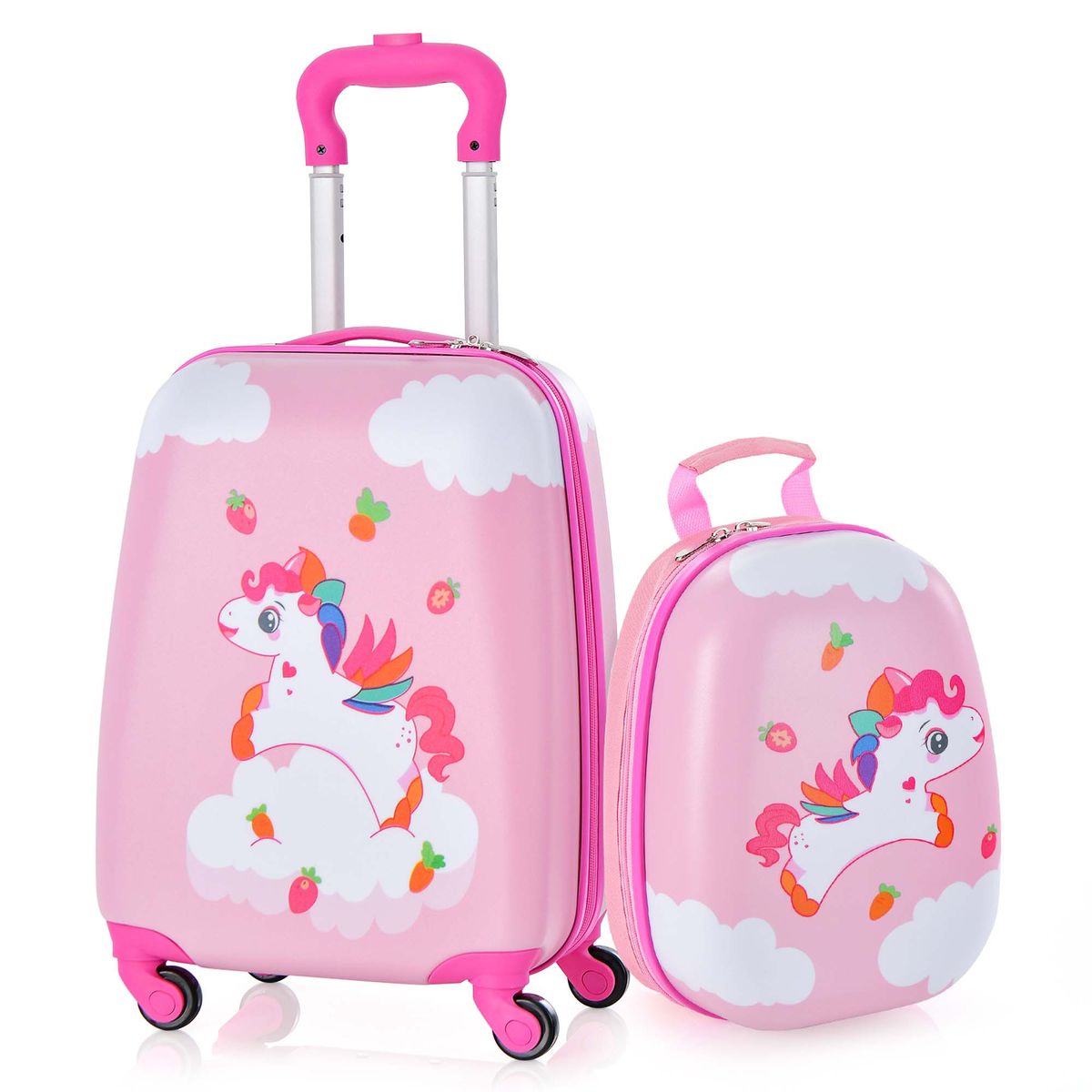 2-Piece Kids Carry On Luggage Set - Fruit Unicorn