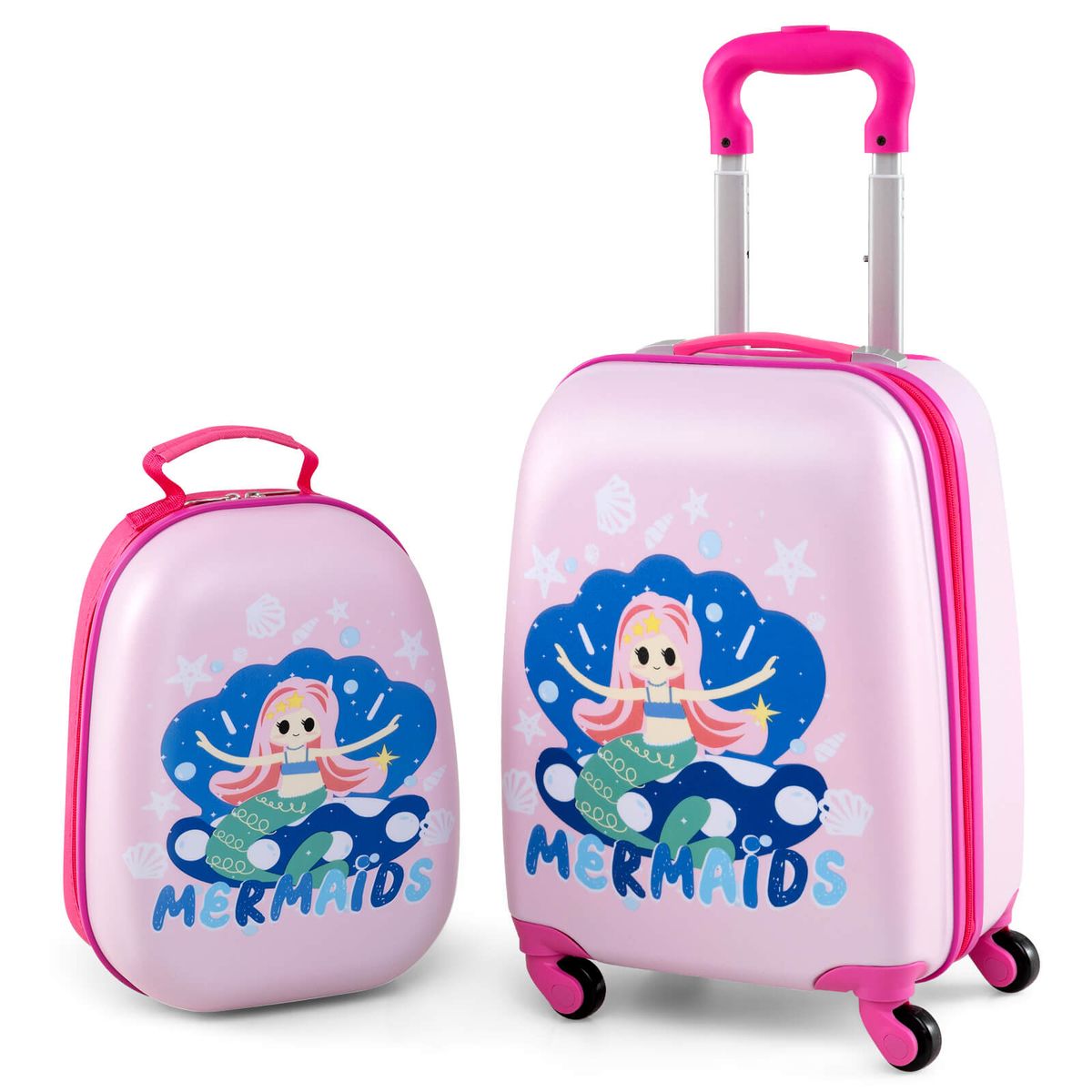 2-Piece Kids Carry On Luggage Set - Mermaid