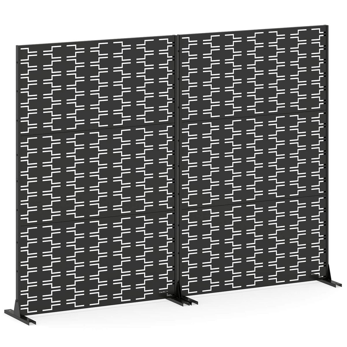 Metal Privacy Screen (1 or 2 Pack) - Black-2 PCS