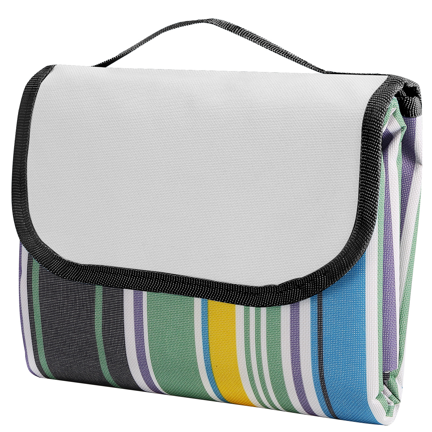 Fold-Out 60" x 78" Waterproof Picnic Blanket - Blue Stripe