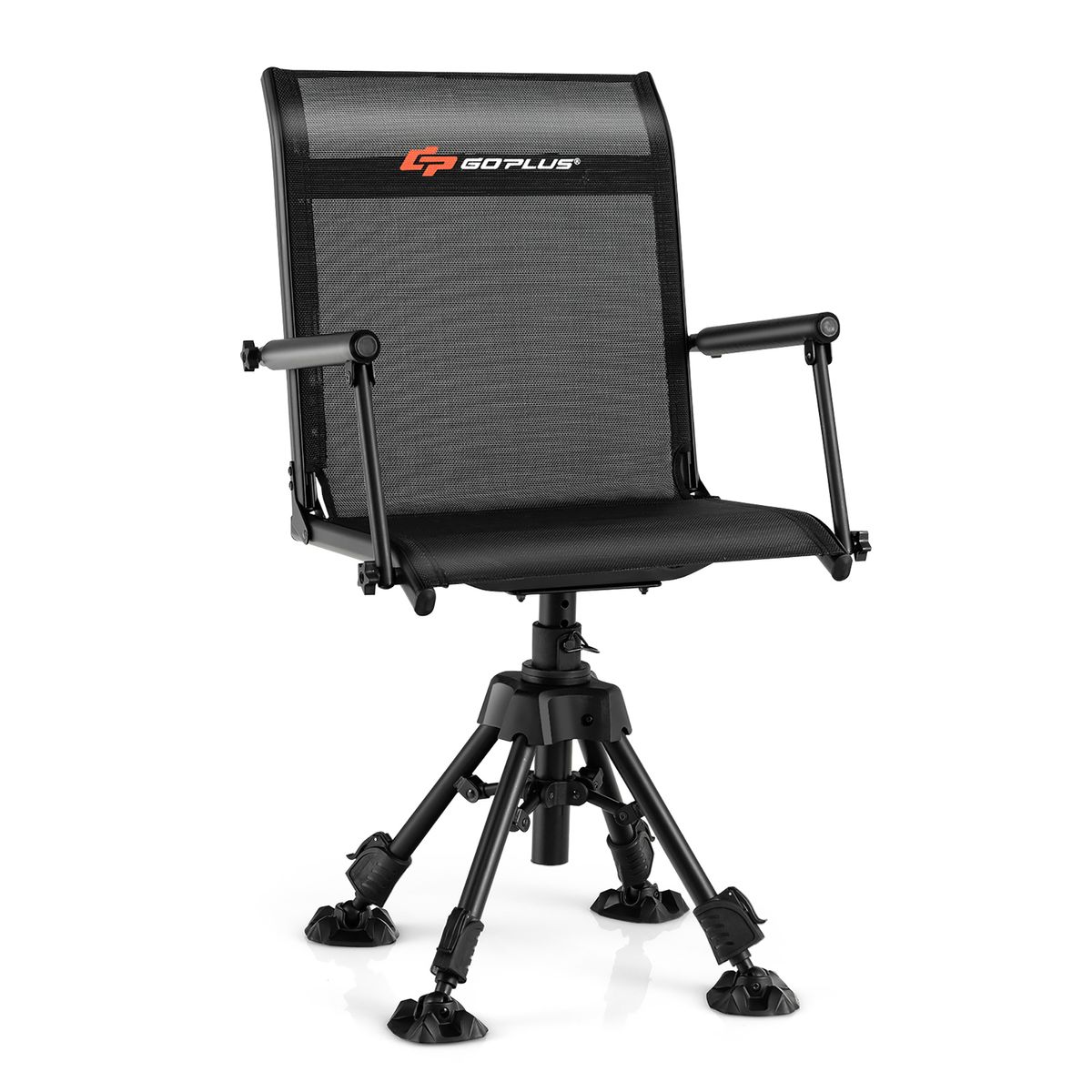 360° Swivel Hunting Chair with Adjustable Legs - Swivel Hunting Chair-Black