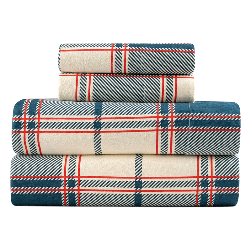 Kathy Ireland 100% Turkish Cotton Flannel Sheet Set - King - Signature Plaid