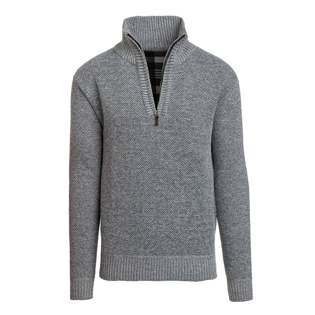 Alta Men’s Casual Fleece Lined Half-Zip Sweater Jacket - Light Gray - Small