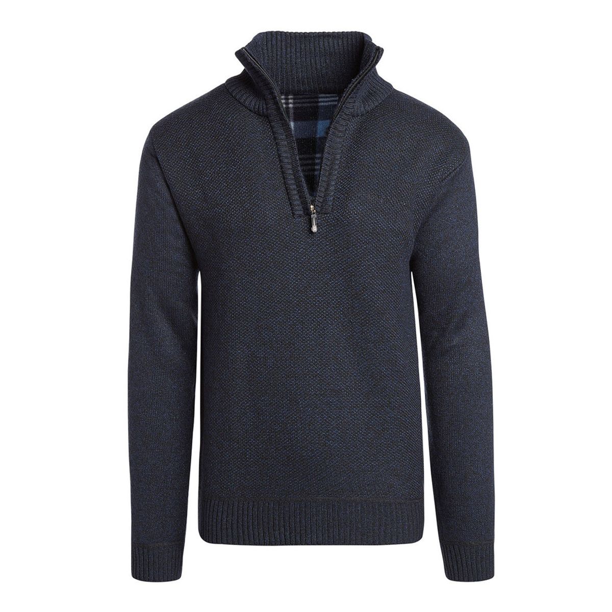 Alta Men&rsquo;s Casual Fleece Lined Half-Zip Sweater Jacket - Navy Blue - Small