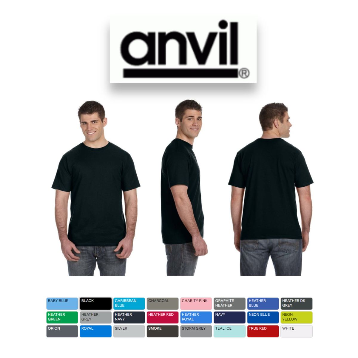 Anvil 980 Fashion Fit Lightweight T-Shirt - Small - Green Apple