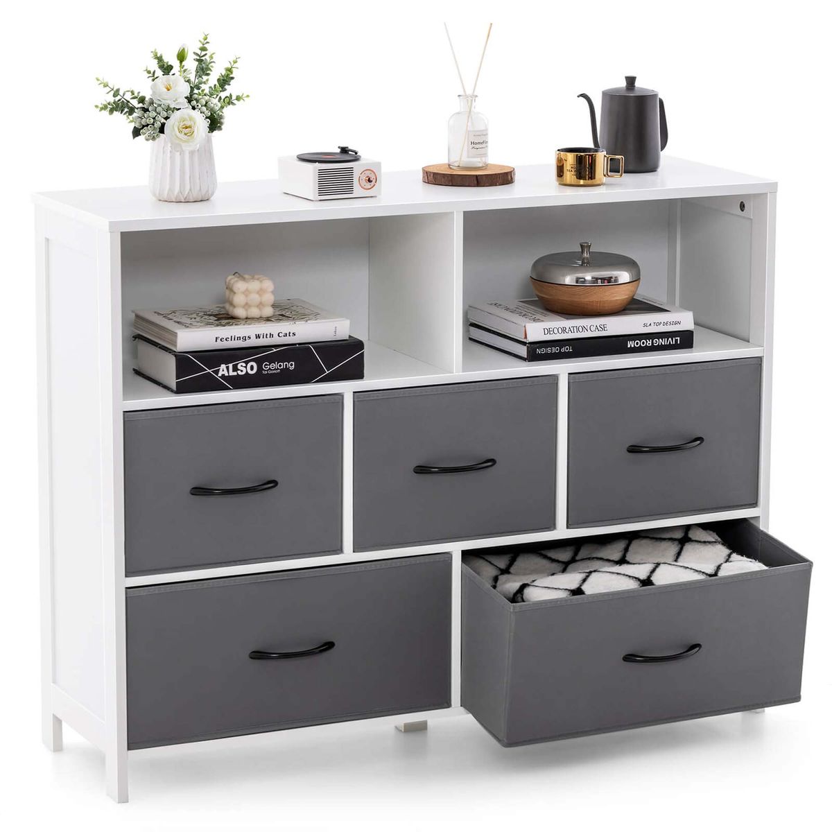 Fabric Dresser with 5 or 7 Drawers - dresser-5
