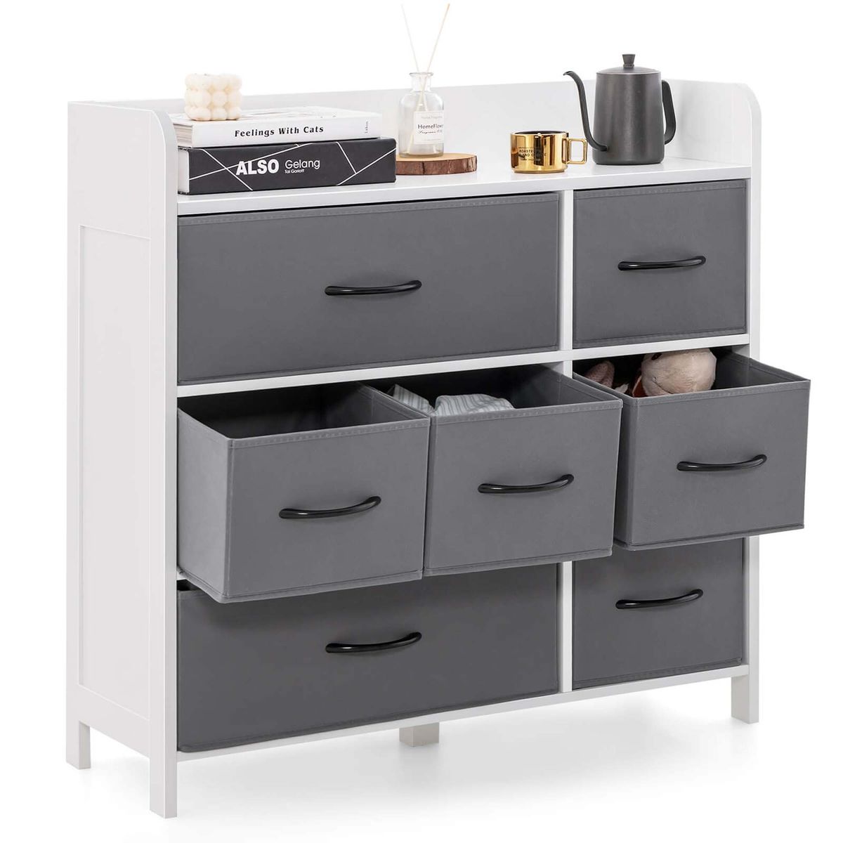 Fabric Dresser with 5 or 7 Drawers - dresser-7
