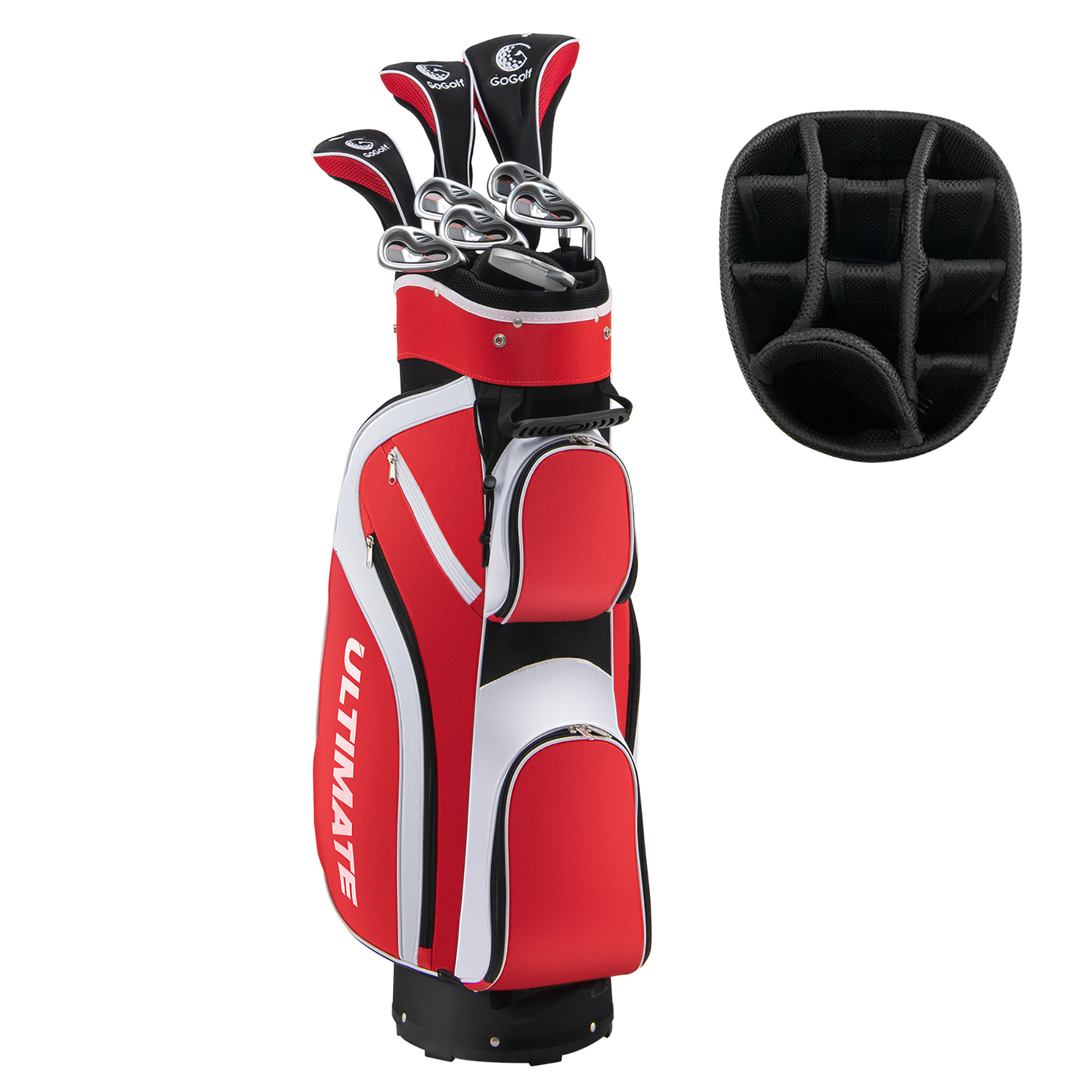 Ladies' Complete Golf Club Set with Driver and Stand Bag (10-Piece) - Golf Clubs Set -Red