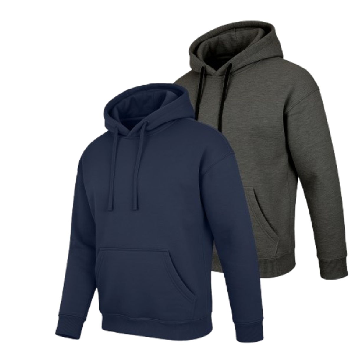 Men's Super Heavyweight Fleece-Lined Hoodie (1- or 2-Pack) - MPO-350-NV-CH / L