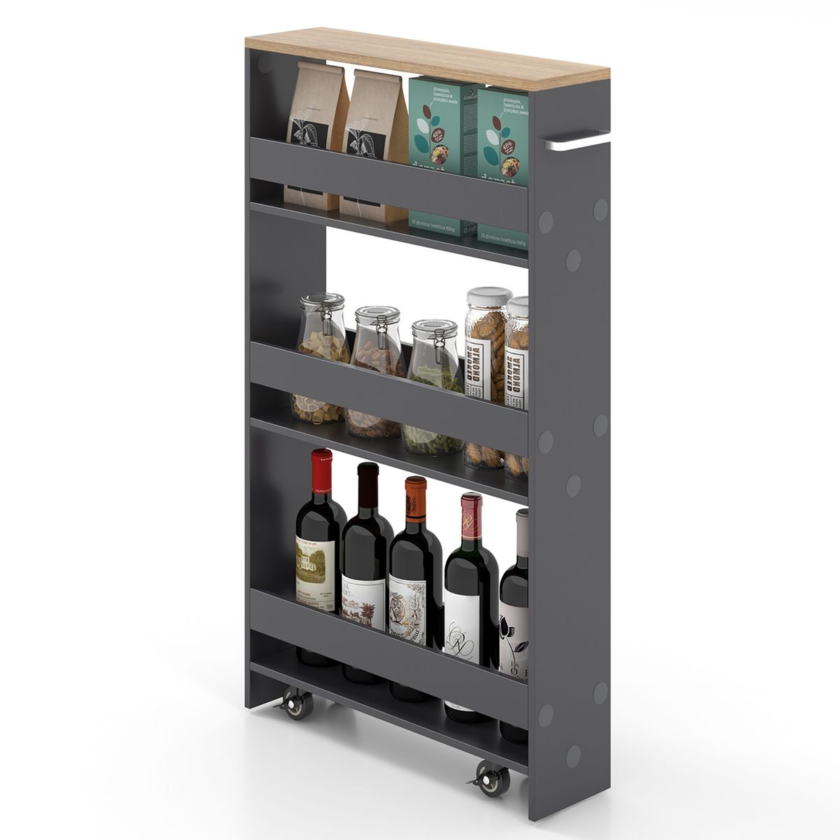 Rolling Kitchen Storage Shelf Cart - Slim Storage Cart-GR