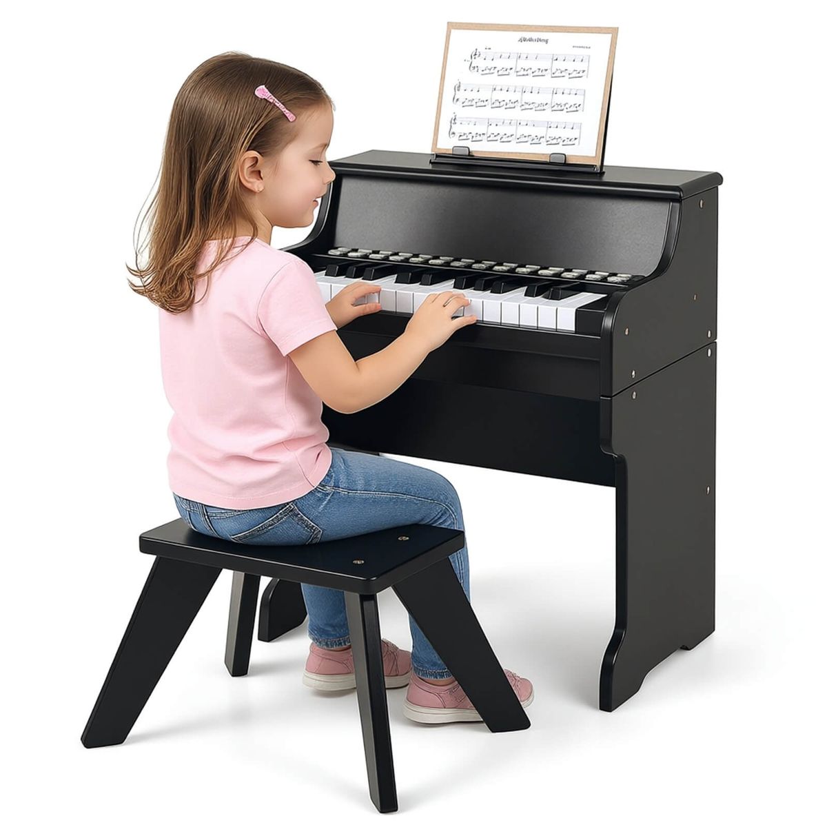 25-Keys Digital Piano with Music Stand and Stool - Black