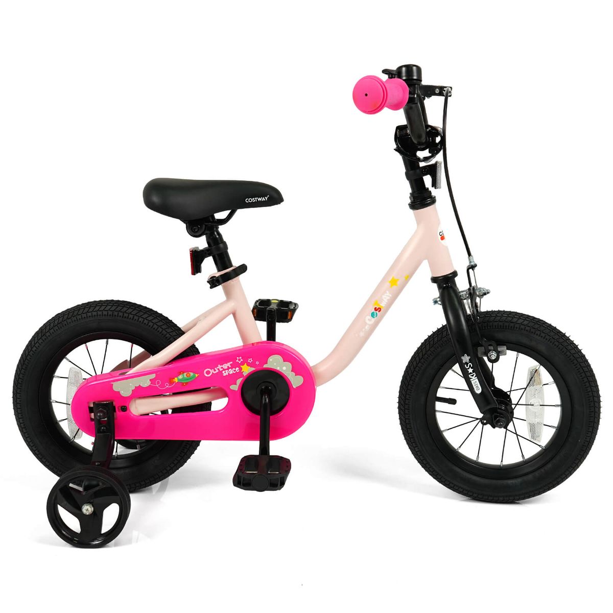 Kids Bicycle with Adjustable Seat (12", 14", or 16")  - Pink-12-Inch