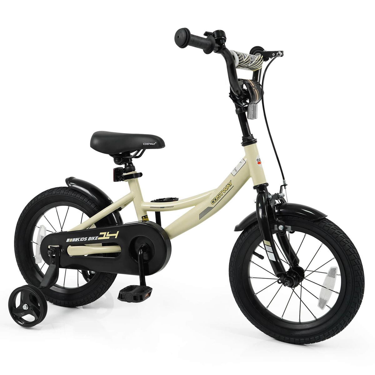 Kids Bike with Adjustable Seat (12", 14", 16", and 18") - Beige-14 Inch
