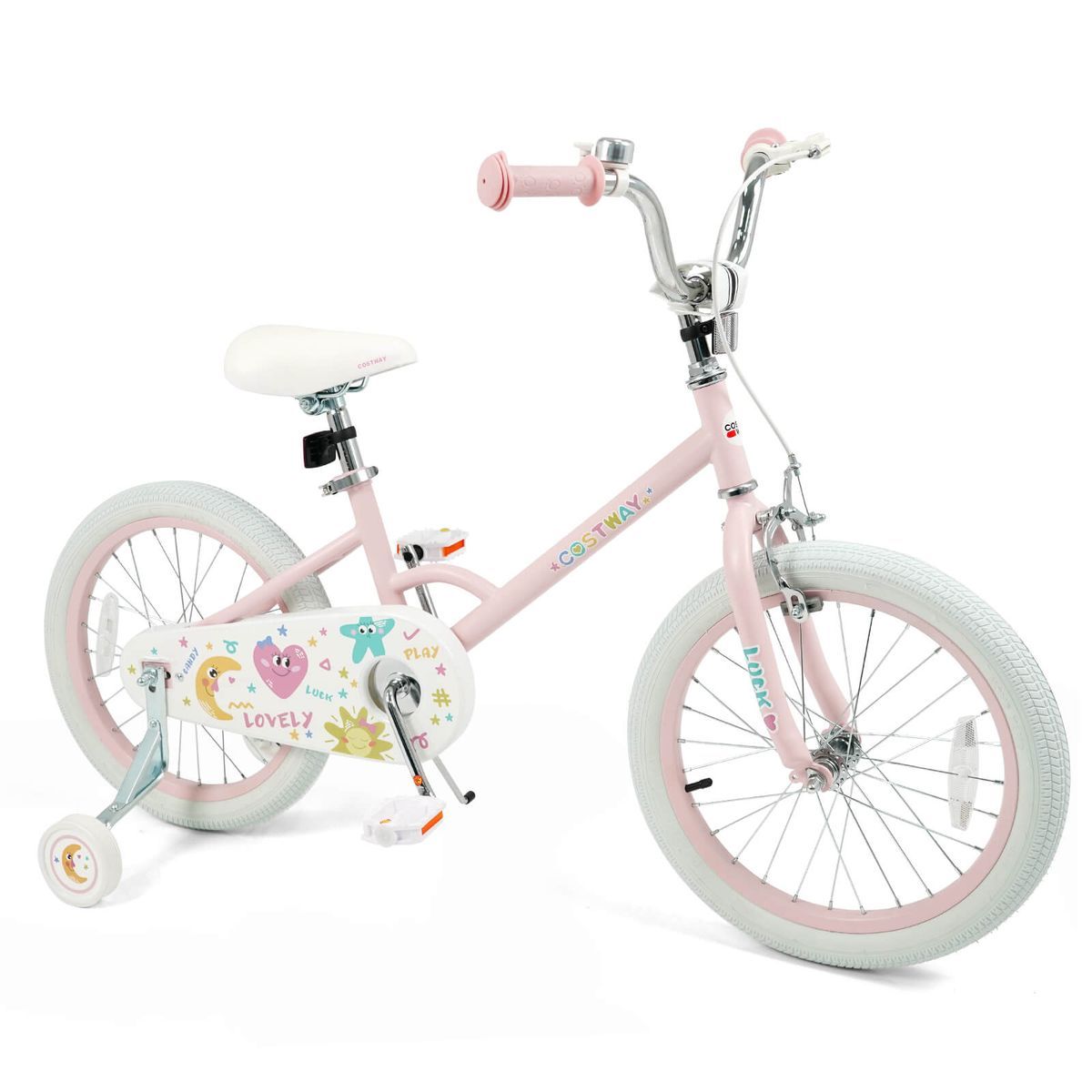 Adjustable Kids Bike (12", 14", 16", and 18") - Pink-12 Inch