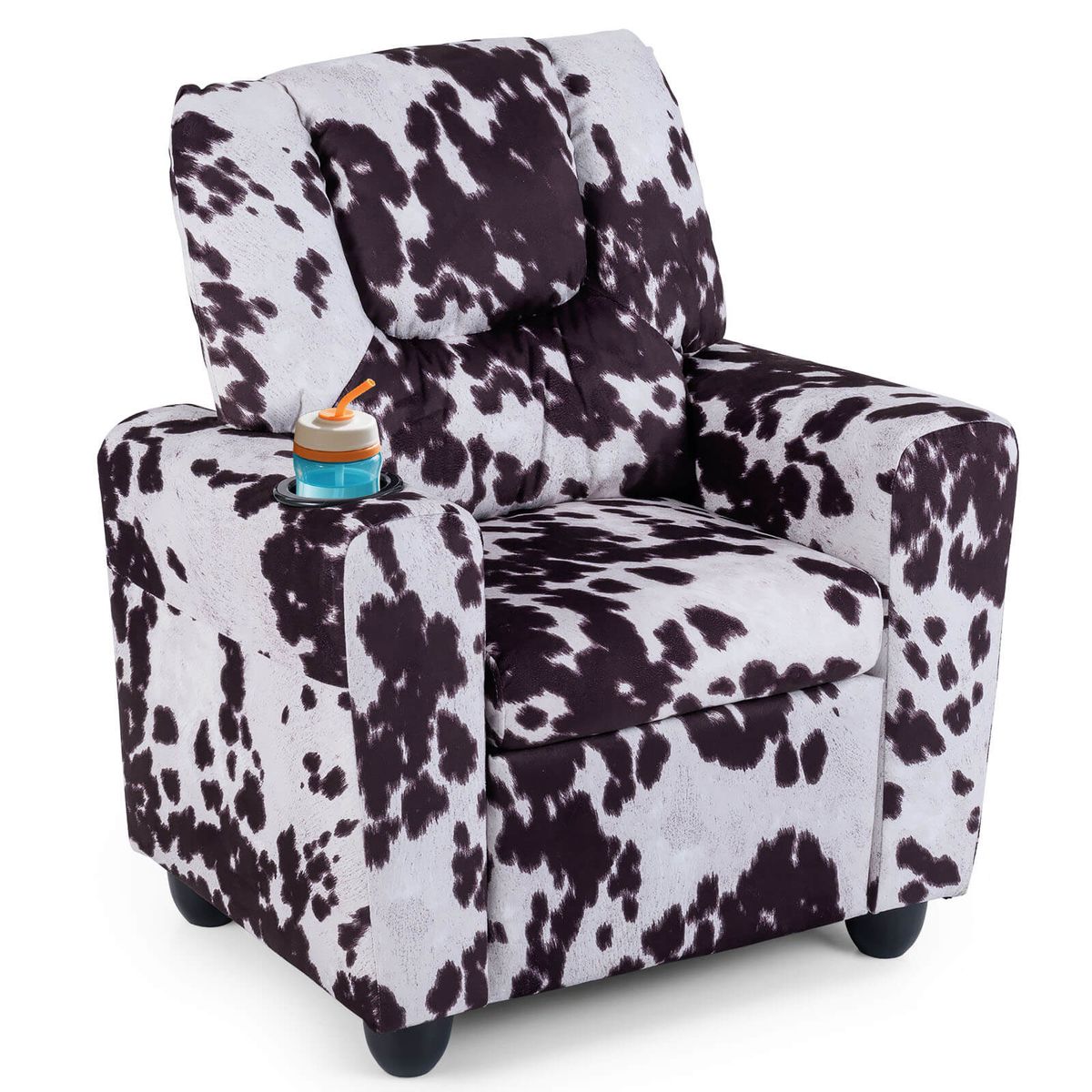 Kids Recliner with Adjustable Backrest and Footrest  - Zebra