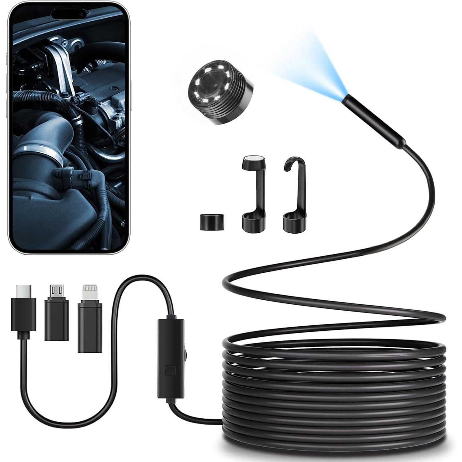 1920P HD Endoscope Camera with Light - Single-Lens