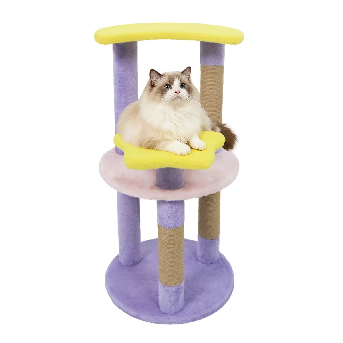 29” Cat Tree with Star and Moon Shaped Platforms - Purple