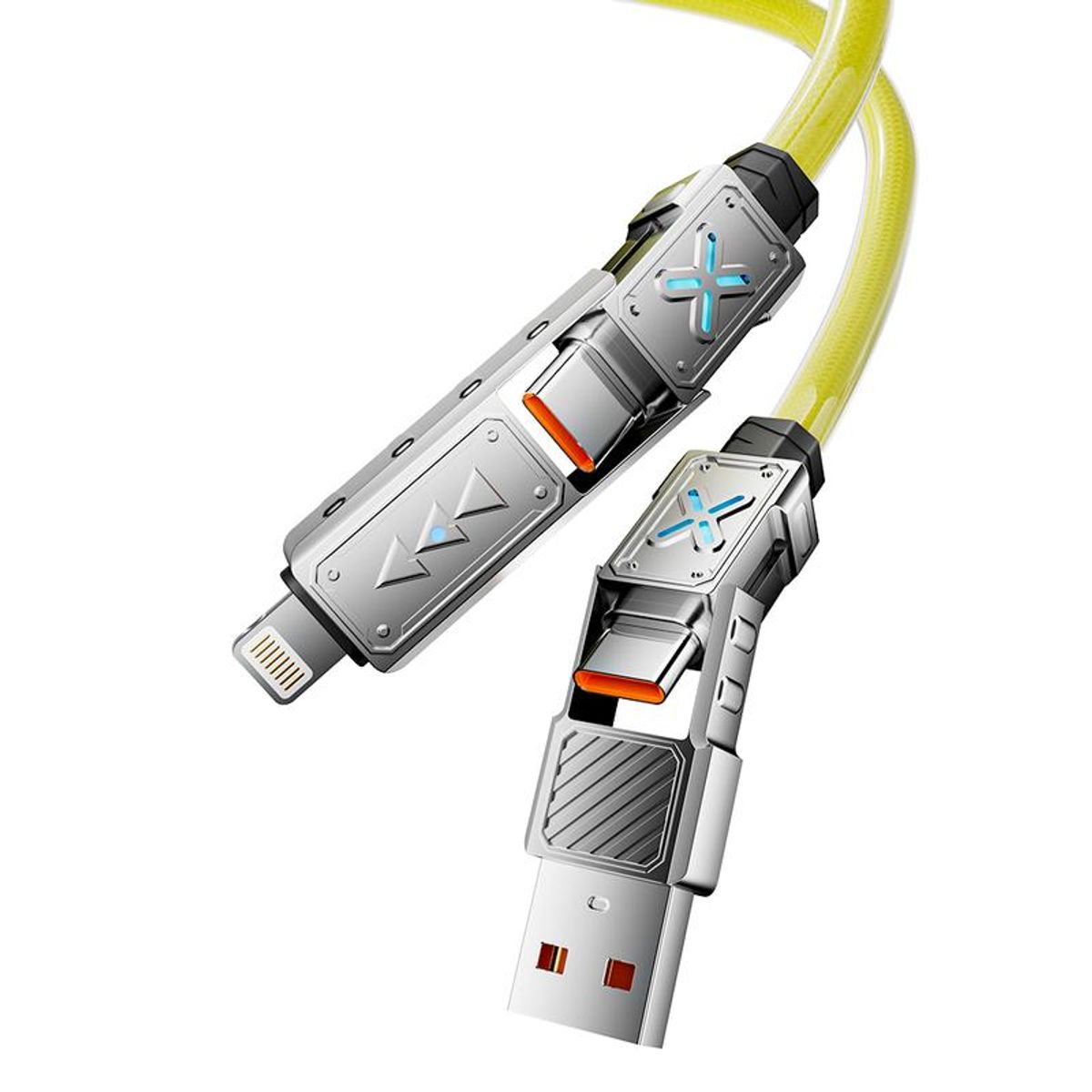 4-in-1 Multi USB Car 240W Fast Charging Cord (1- or 2-Pack) - 2PK 4-in-1 Multi USB Fast Charging cable