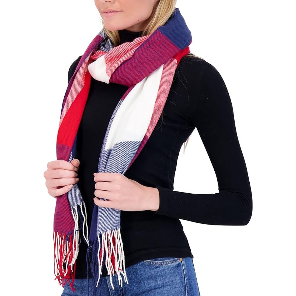 Market & Layne Cashmere Feel Winter Scarf - Market & Layne Cashmere Feel Scarf- Red