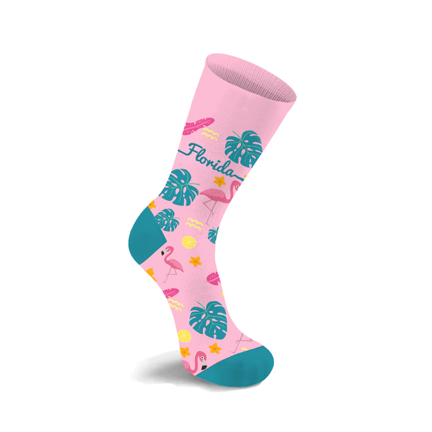 Everyday Wear Cotton Crew Length City/State Themed Socks (3-Pairs) - Florida