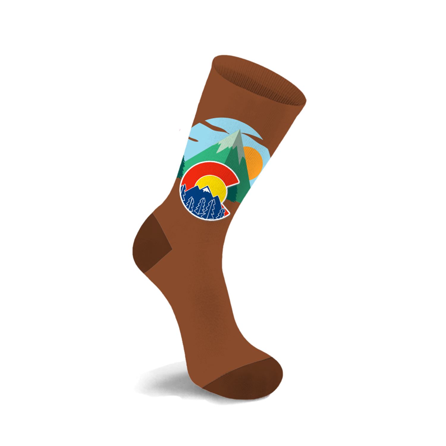 Everyday Wear Cotton Crew Length City/State Themed Socks (3-Pairs) - Colorado