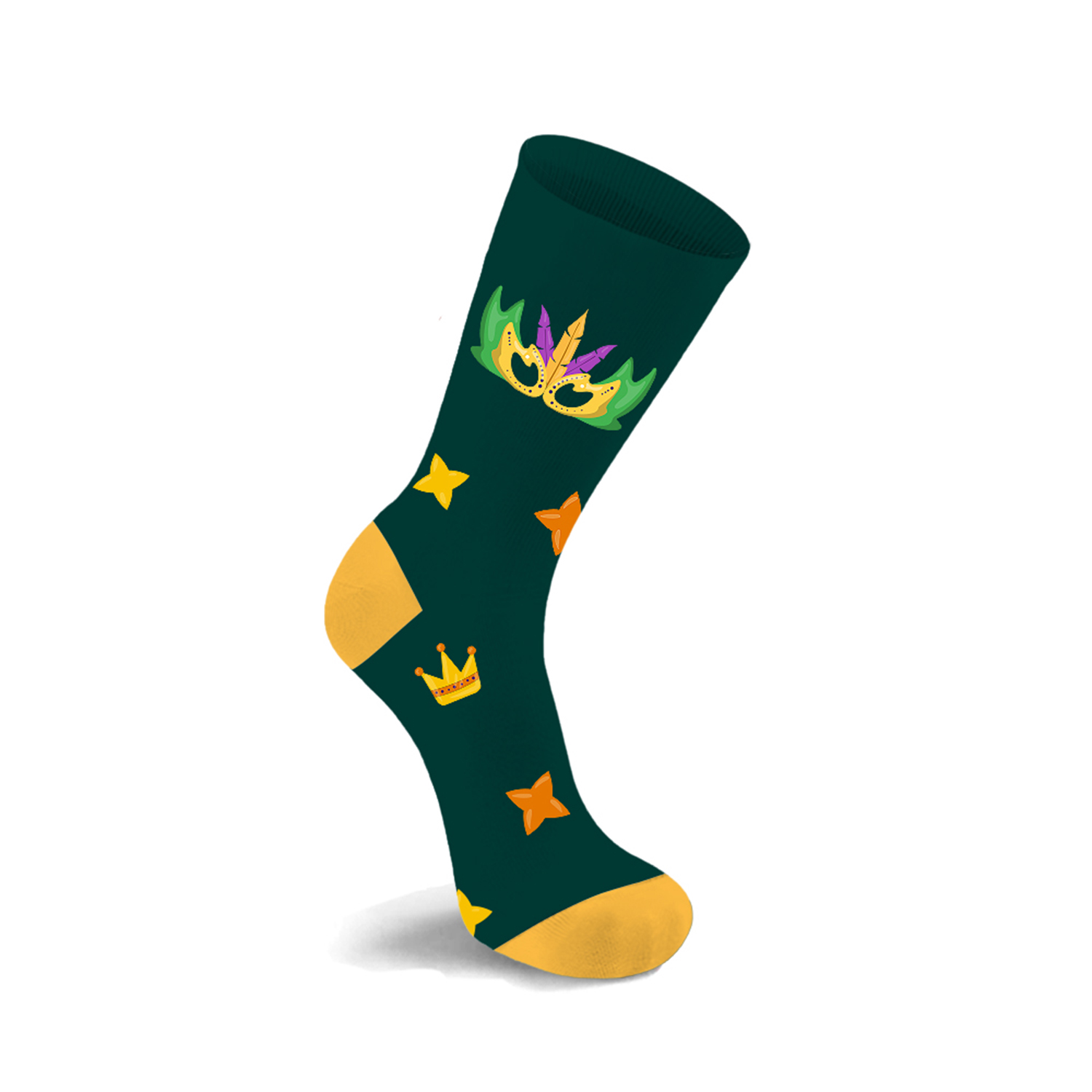 Everyday Wear Cotton Crew Length City/State Themed Socks (3-Pairs) - New Orleans
