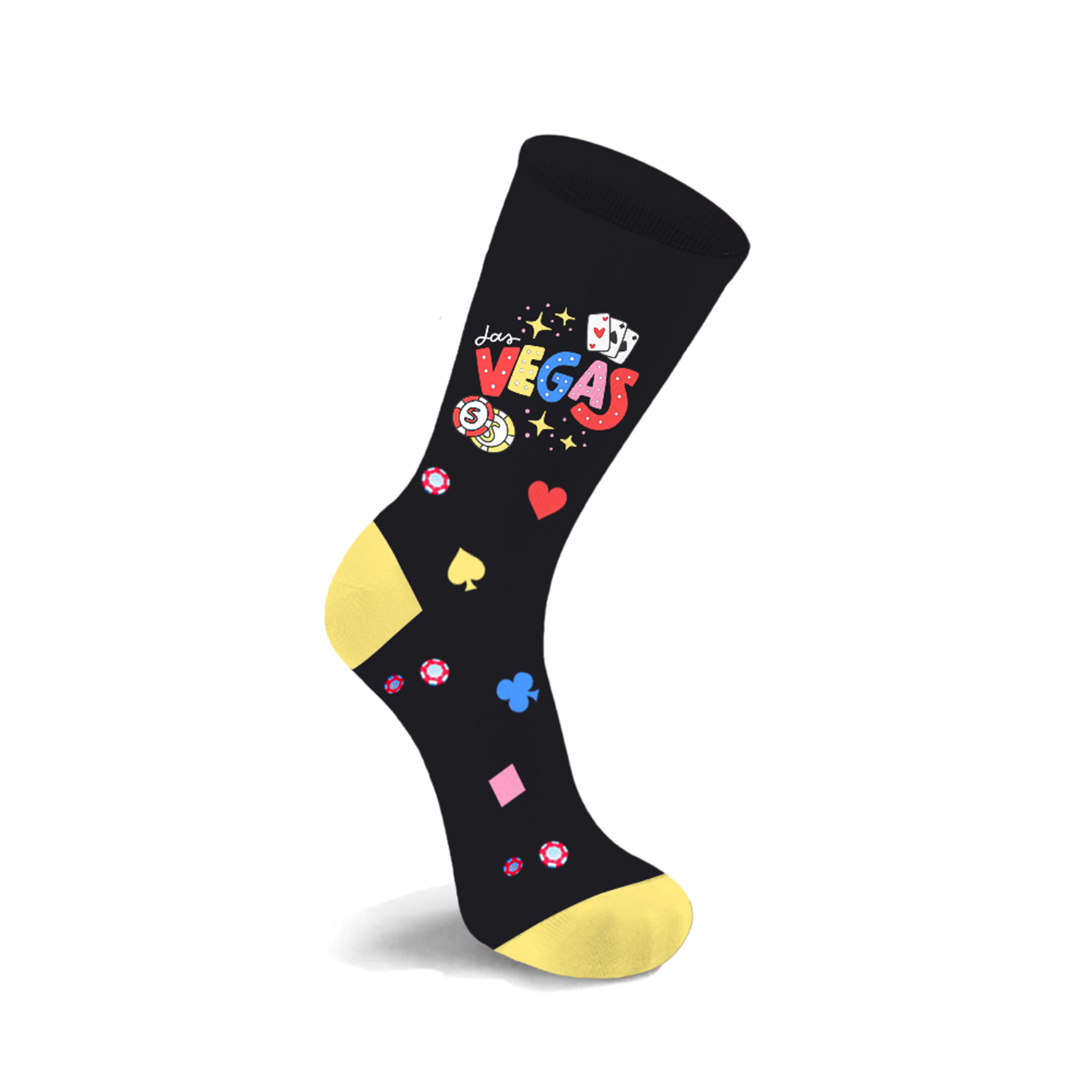 Everyday Wear Cotton Crew Length City/State Themed Socks (3-Pairs) - Las Vegas