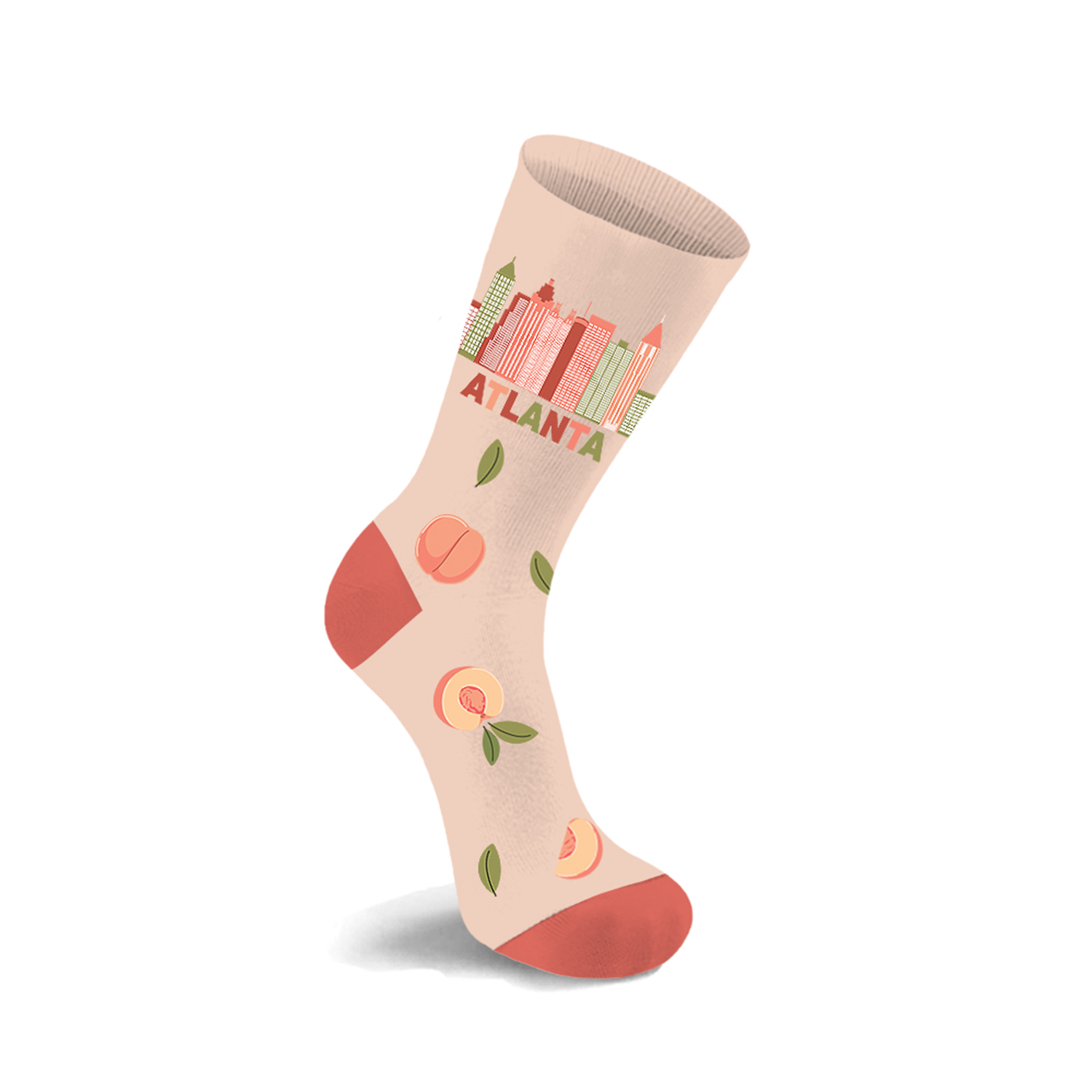 Everyday Wear Cotton Crew Length City/State Themed Socks (3-Pairs) - Atlanta