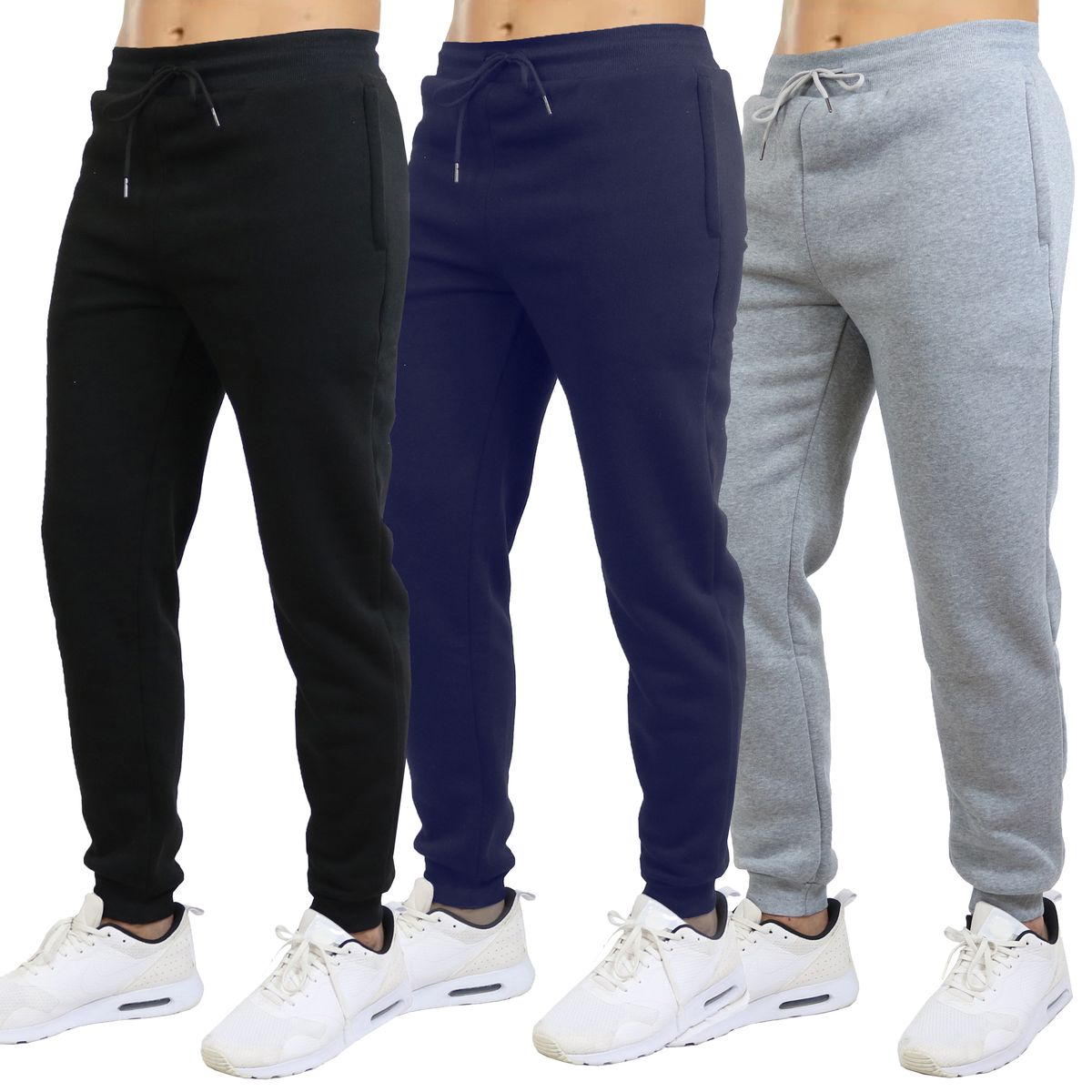 Men's Slim Fit Fleece Jogger Sweatpants (3-Pack) - JWM/MFP-600BNH/M