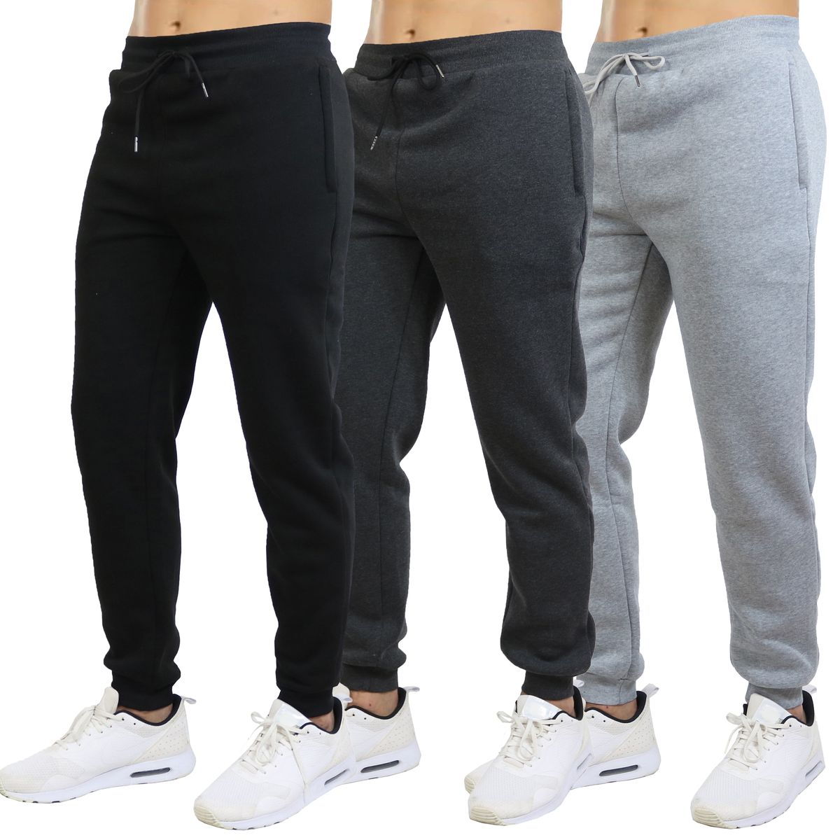 Men's Slim Fit Fleece Jogger Sweatpants (3-Pack) - JWM/MFP-600BCH/S