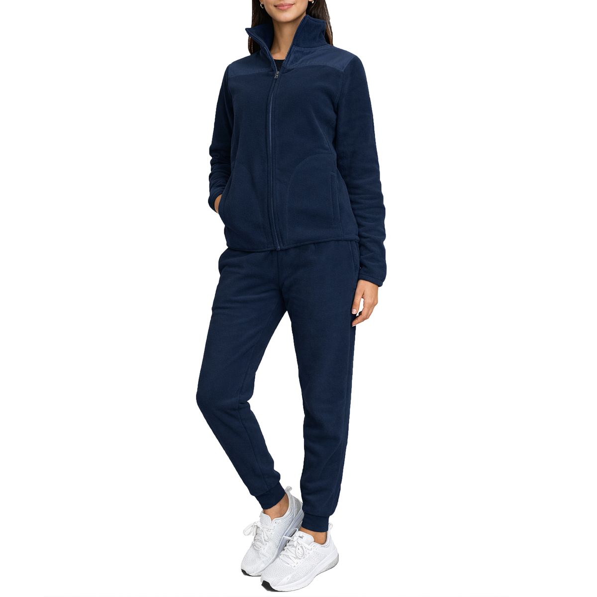 Women’s Cozy Polar Fleece Sweater & Jogger Lounge Set - W2PF-100 - NV - S