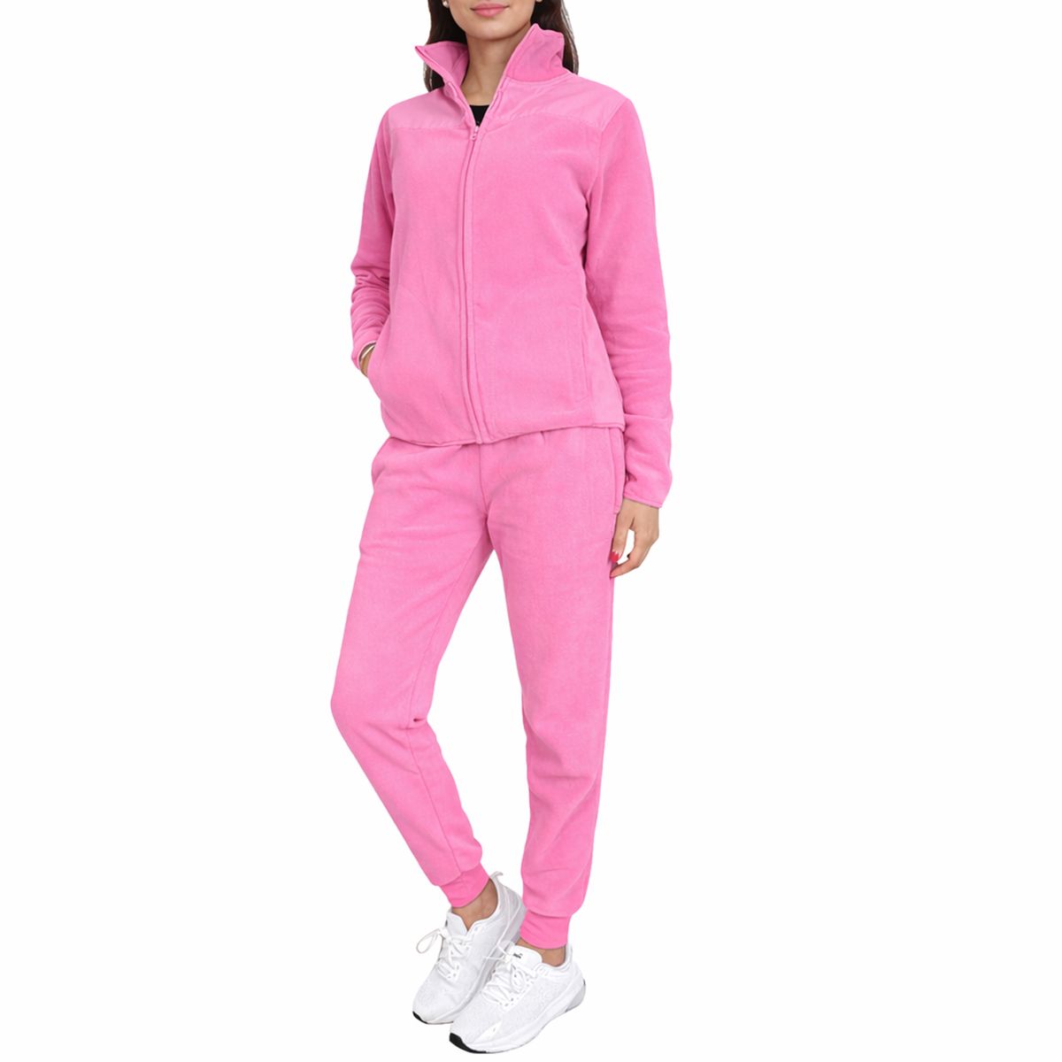 Women’s Cozy Polar Fleece Sweater & Jogger Lounge Set - W2PF-100 - PK - S