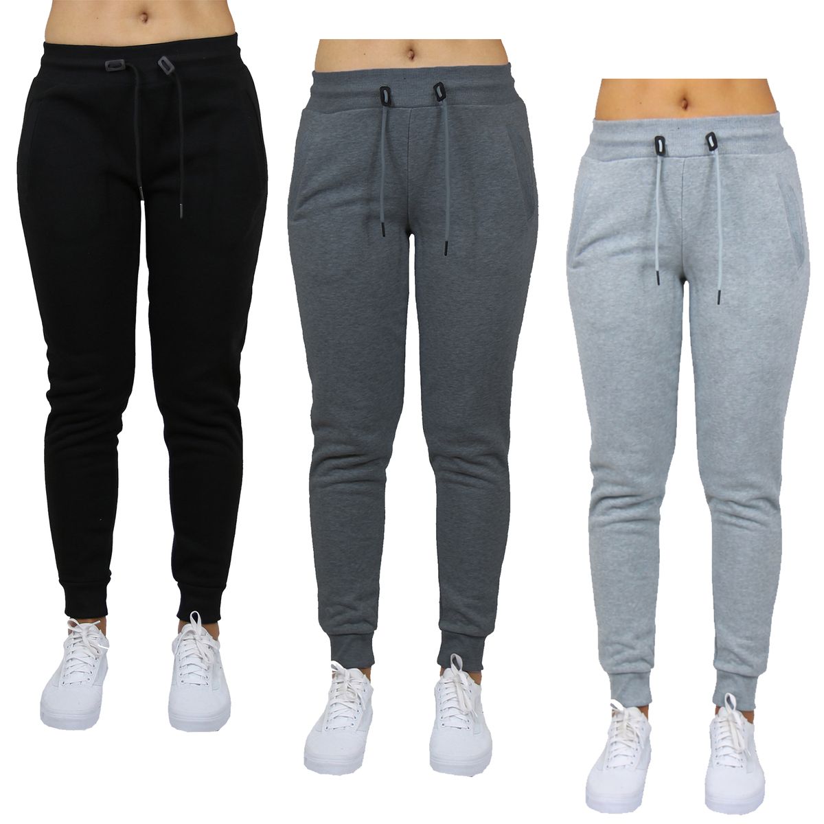 Women's Fleece Jogger Sweatpants (3-Pack) - W3FP-1500-BCH / L