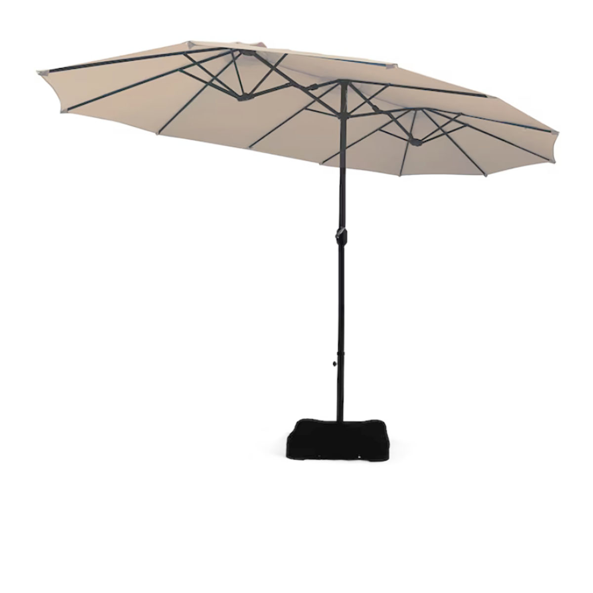 15-Foot Double-Sided Patio Umbrella - 15 Ft Patio Umbrella Beige