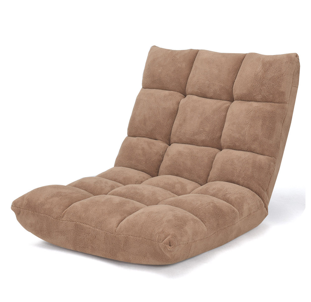 Adjustable 14-Position Microsuede Floor Chair - Floor Chair Beige