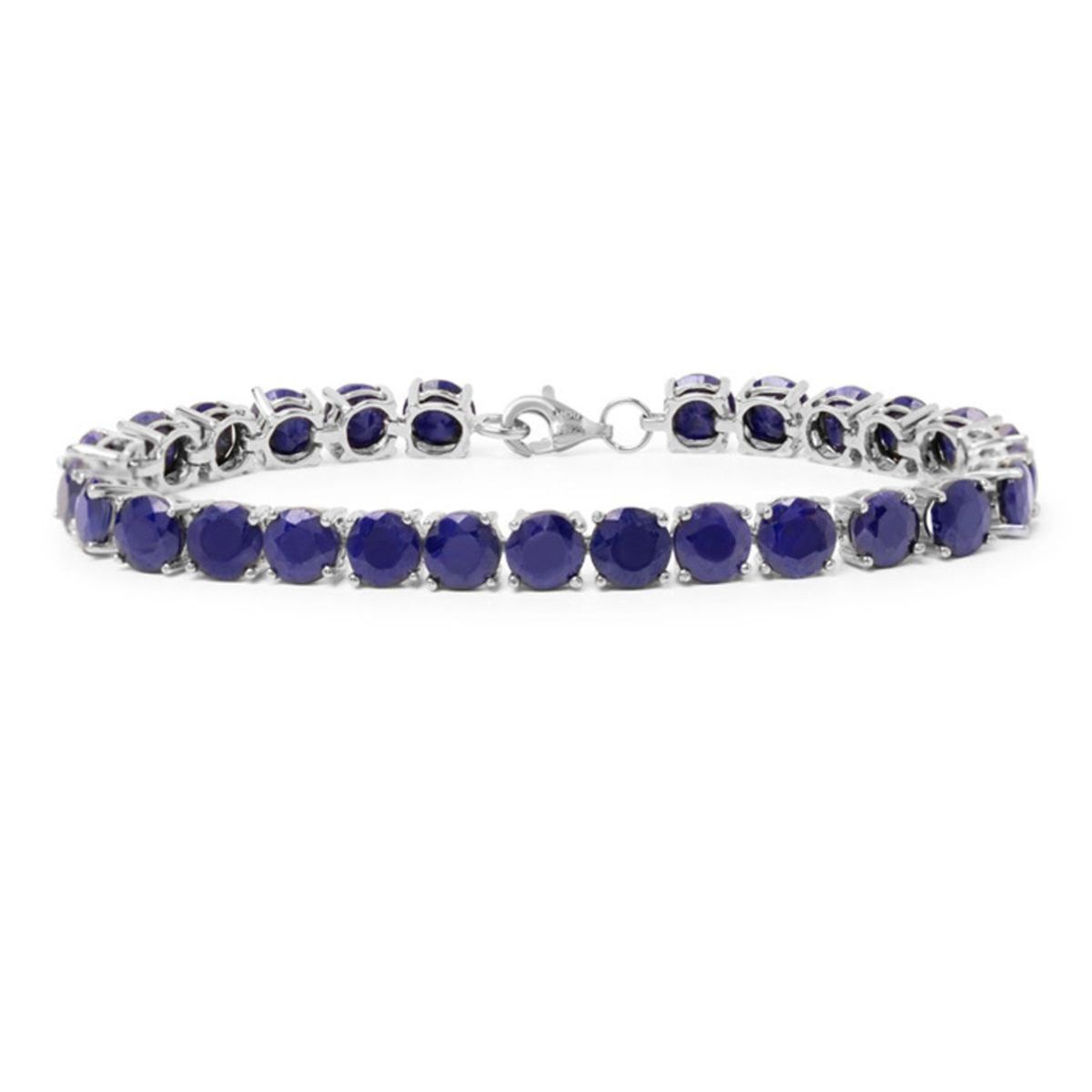 20 Carat Gemstone Tennis Bracelet in Sterling Silver - 20 Carat Sapphire Tennis Bracelet In SS