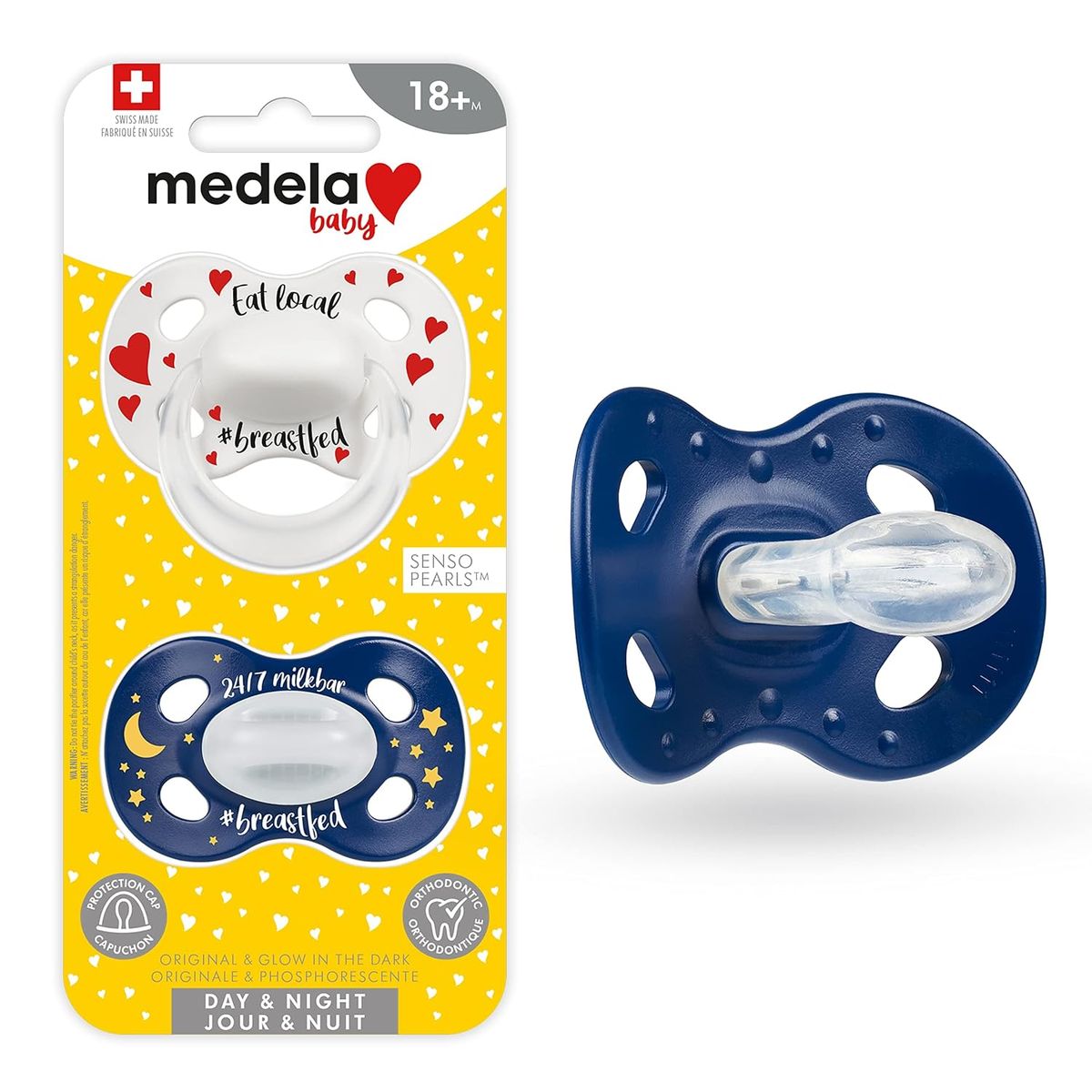 Medela Glow in the Dark Baby Pacifier (4-Pack) - Medela Baby Pacifier 18+