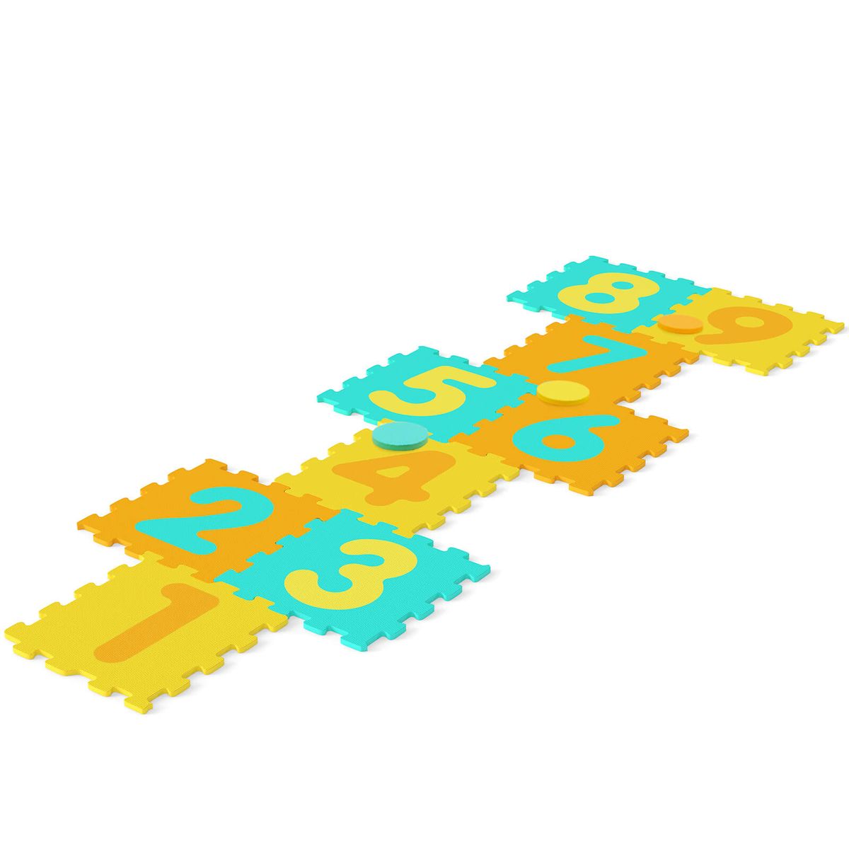Kids' Hopscotch Play Mat (9 Pieces) - Green+Yellow