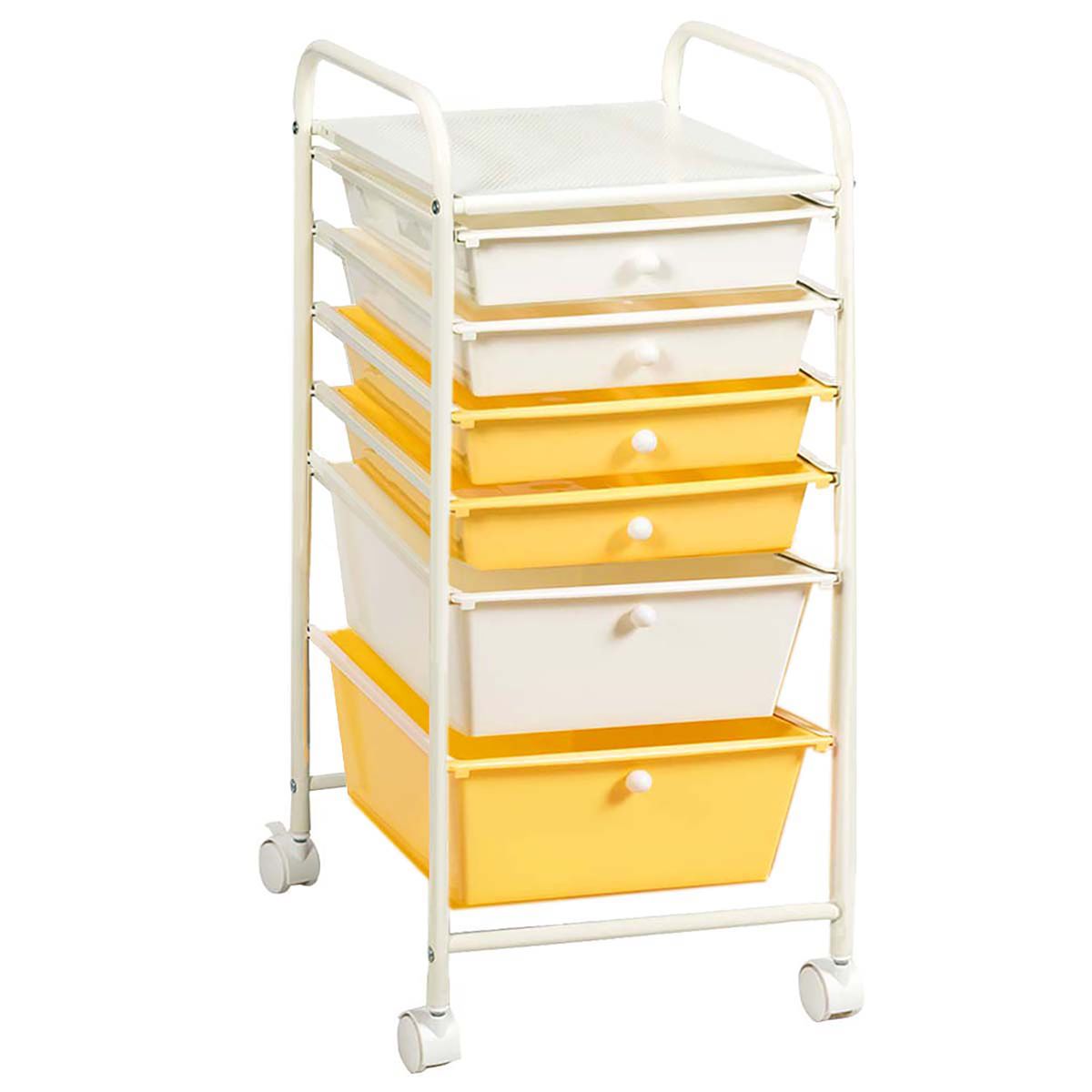 6 Drawer Rolling Storage Cart - Yellow