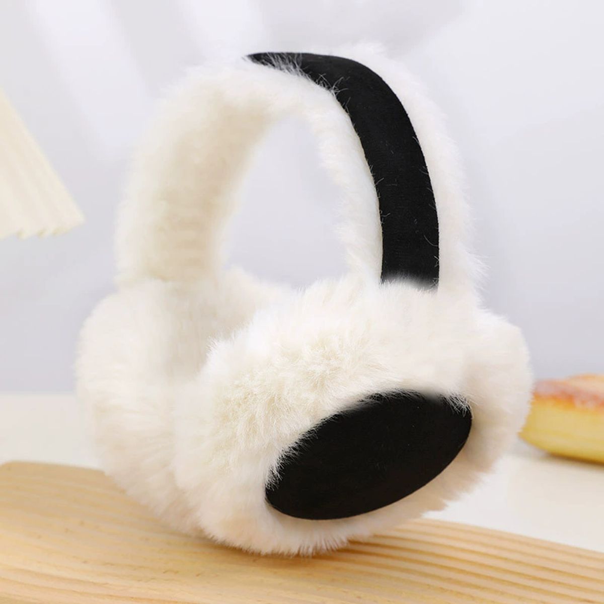 Foldable Suede Winter Earmuffs - Black