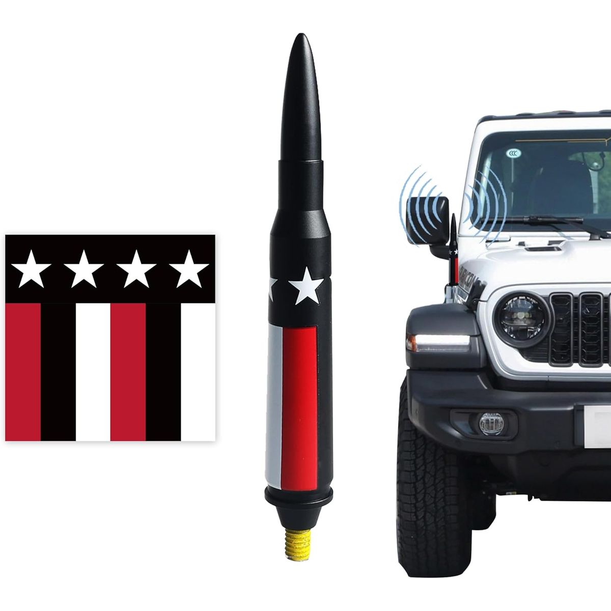 Bullet Antenna Mast - Black&Red(M6&M7 Thread)