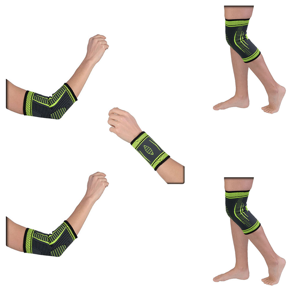 Flexible Stretch Joint Compression Sleeve Support Brace (Multi-Pack) - KNEE x2 - ELBOW x2 - WRIST x1