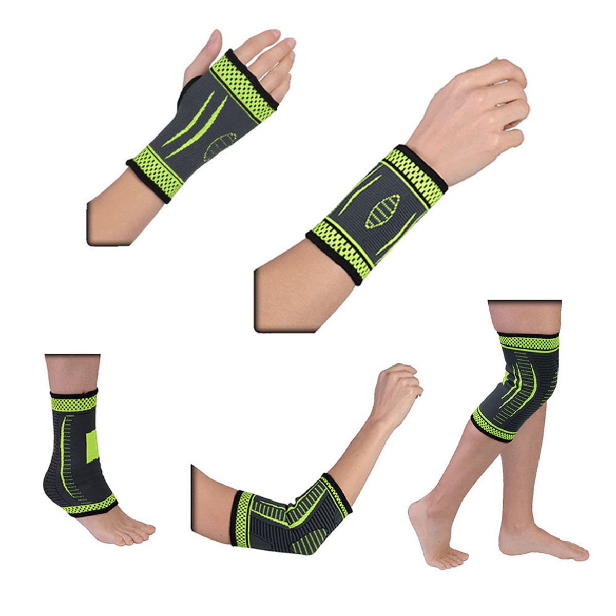 Flexible Stretch Joint Compression Sleeve Support Brace (Multi-Pack) - KNEE - ELBOW - ANKLE - PALM - WRIST