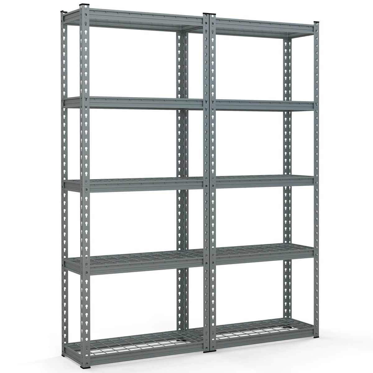 4- or 5-Tier Utility Rack (1- to 4-Pack) - 4-Tier 60" Gray-2PCS