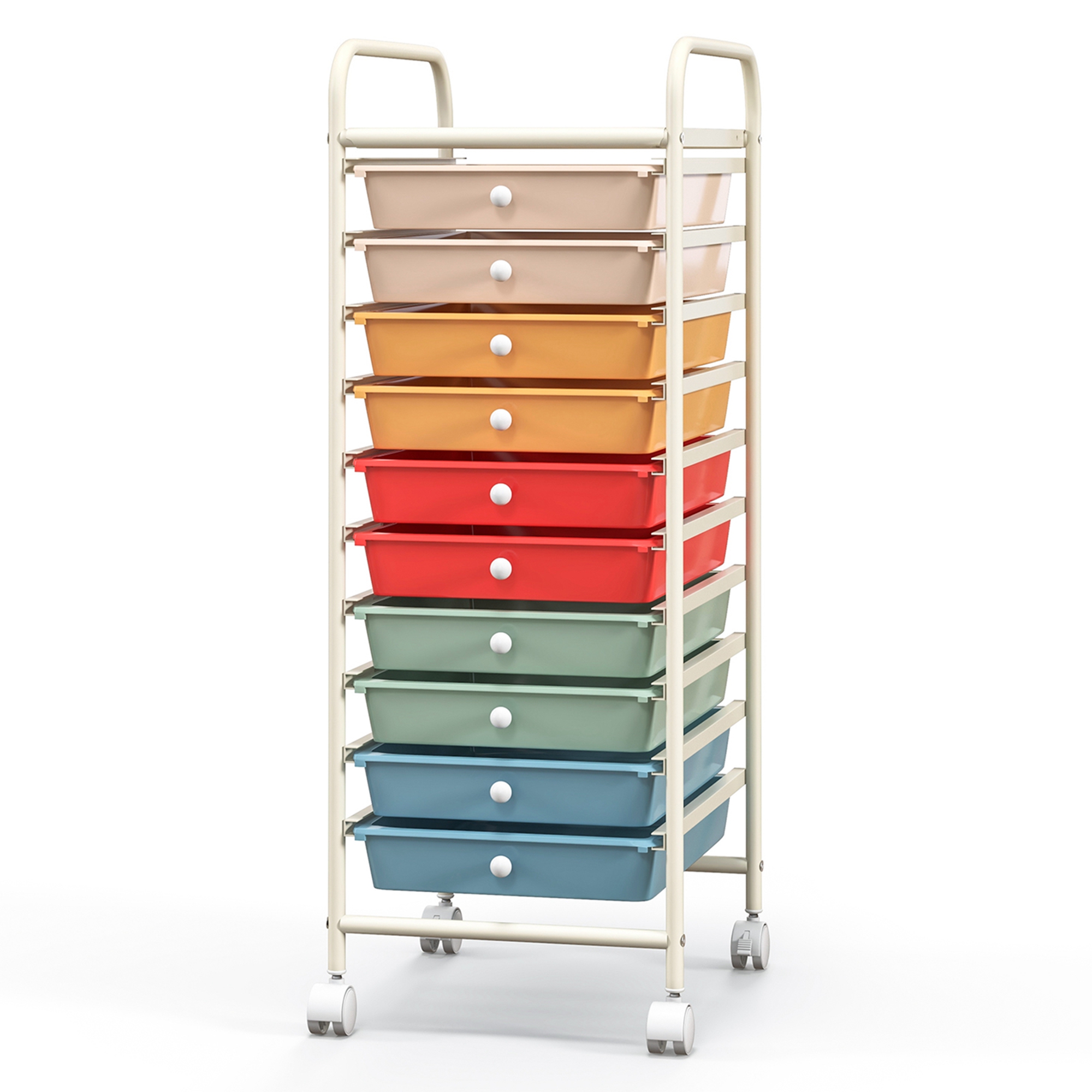 Rolling 10-Drawer Storage Cart - Macaron