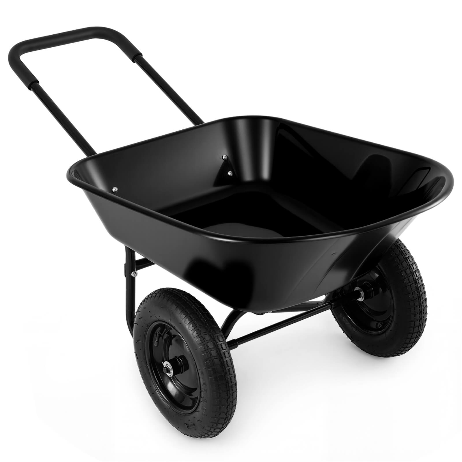 2-Tire Garden Wheelbarrow - Black