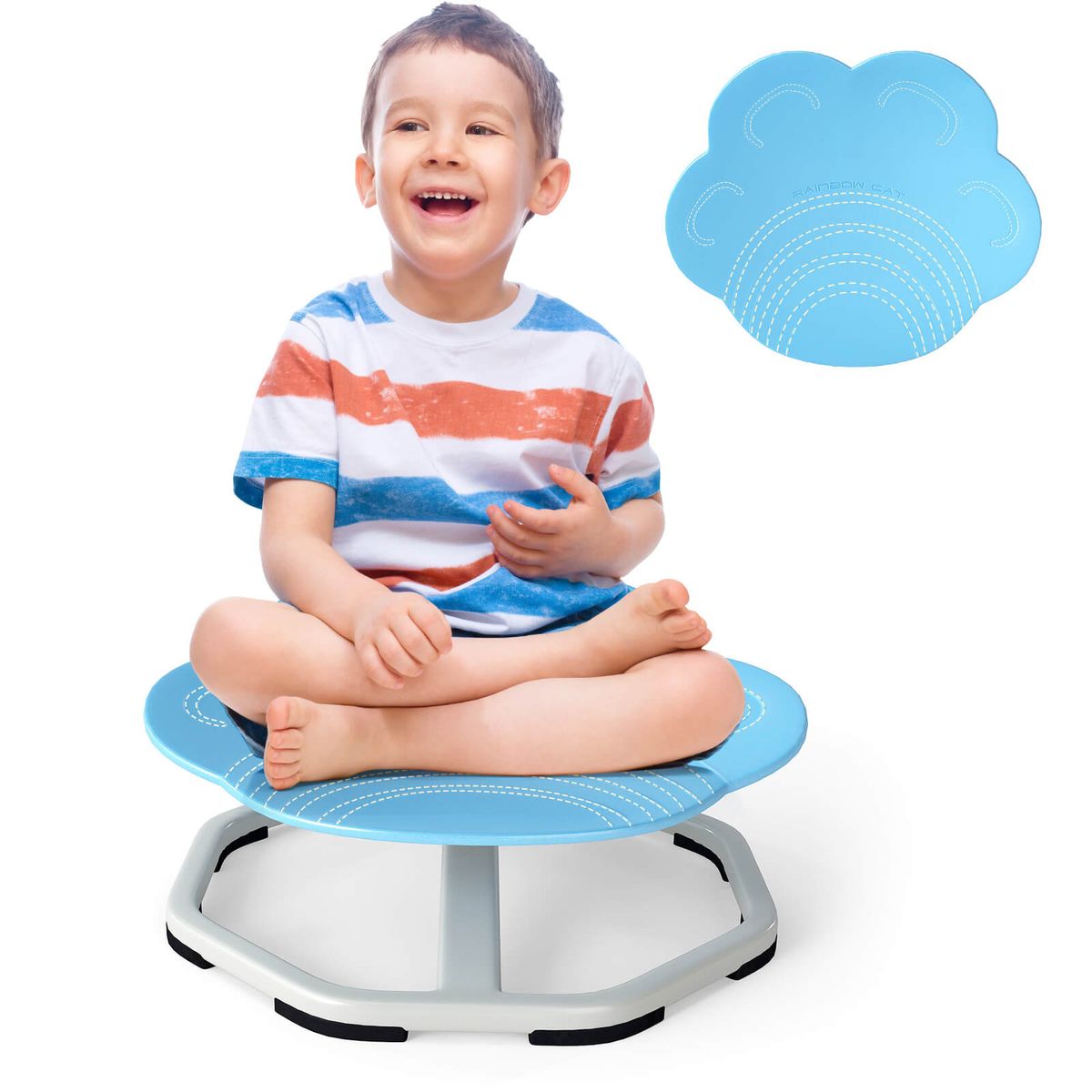 Kids Sensory Swivel Chair with Non-Slip Foot Pads - Blue
