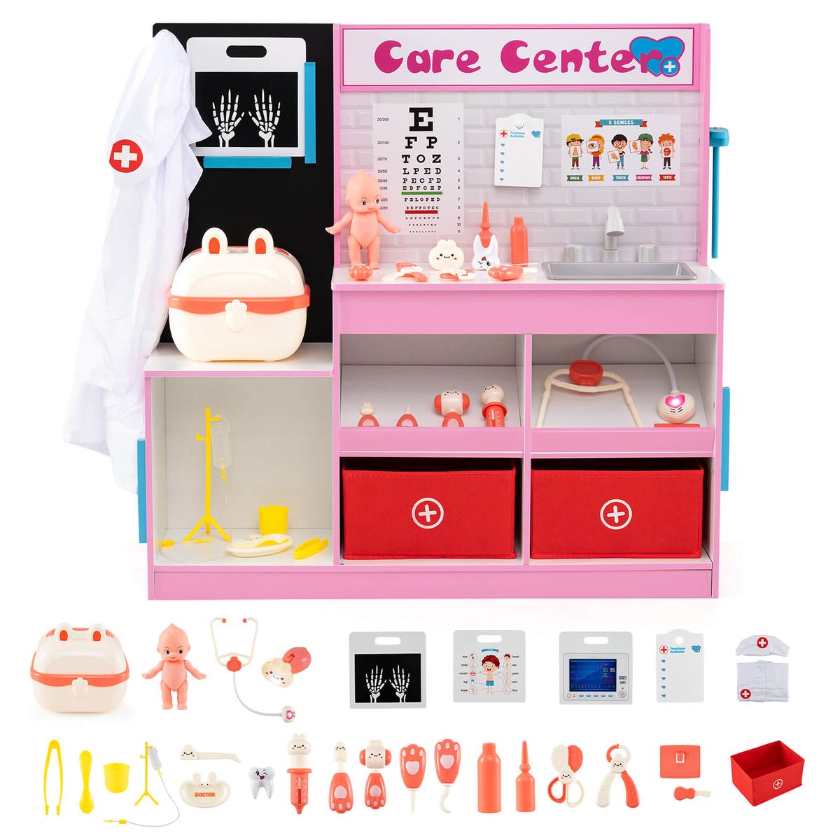 Interactive Medical Playset with Carrying Case and Accessories - Pink